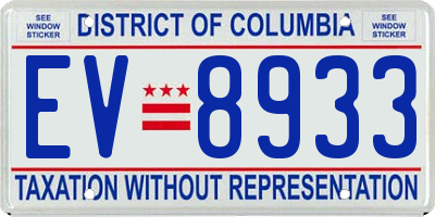 DC license plate EV8933