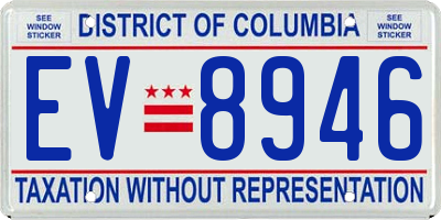 DC license plate EV8946