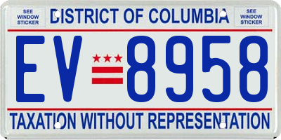DC license plate EV8958