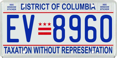 DC license plate EV8960