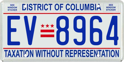 DC license plate EV8964