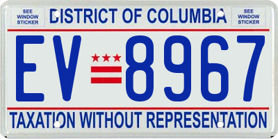 DC license plate EV8967