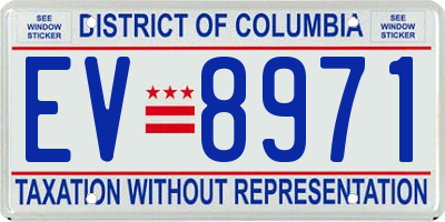 DC license plate EV8971