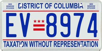 DC license plate EV8974