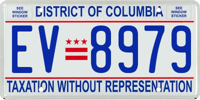 DC license plate EV8979