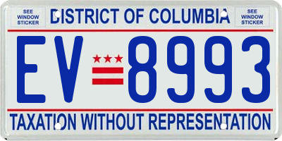 DC license plate EV8993
