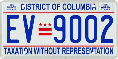 DC license plate EV9002