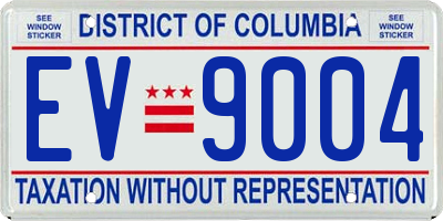 DC license plate EV9004