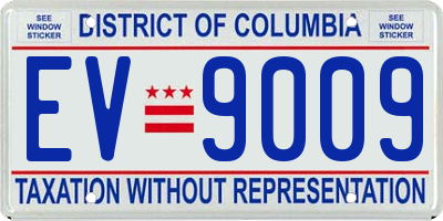 DC license plate EV9009