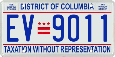 DC license plate EV9011
