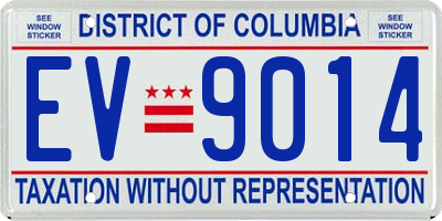 DC license plate EV9014