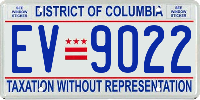 DC license plate EV9022
