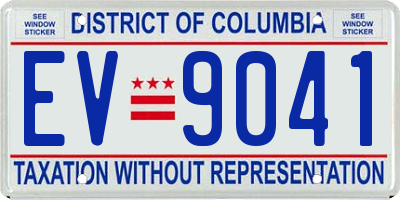 DC license plate EV9041