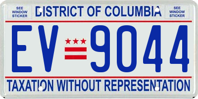 DC license plate EV9044