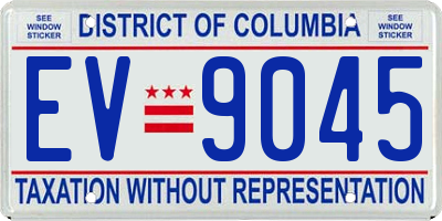 DC license plate EV9045