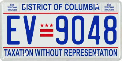 DC license plate EV9048