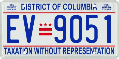 DC license plate EV9051