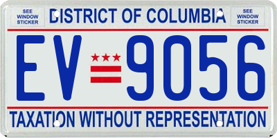 DC license plate EV9056