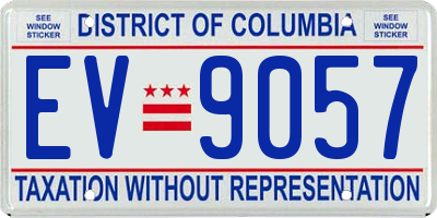DC license plate EV9057