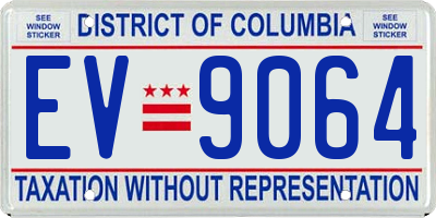 DC license plate EV9064