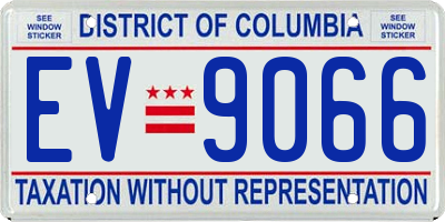 DC license plate EV9066