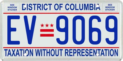 DC license plate EV9069