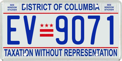 DC license plate EV9071