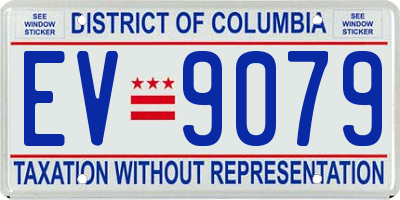 DC license plate EV9079