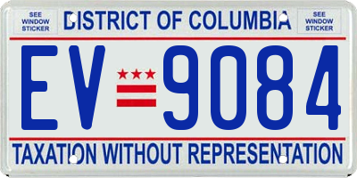 DC license plate EV9084