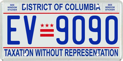 DC license plate EV9090
