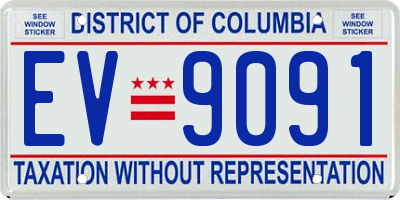 DC license plate EV9091