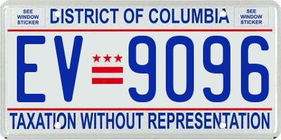 DC license plate EV9096
