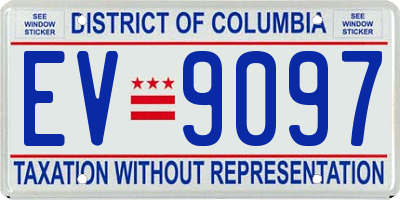 DC license plate EV9097