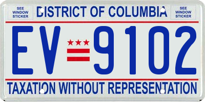 DC license plate EV9102