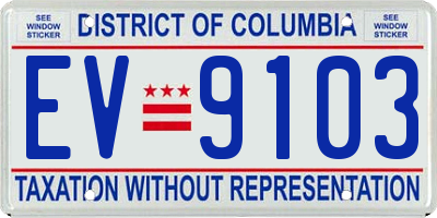 DC license plate EV9103