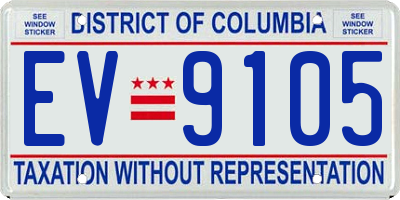 DC license plate EV9105