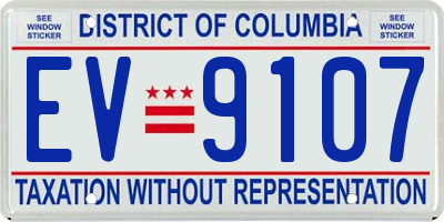 DC license plate EV9107