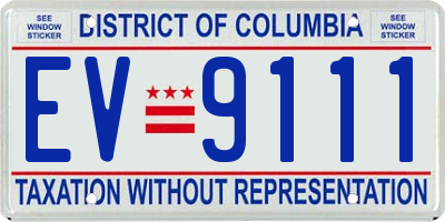 DC license plate EV9111
