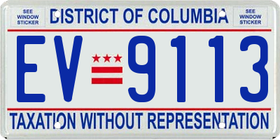 DC license plate EV9113