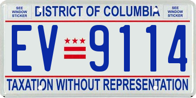 DC license plate EV9114