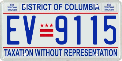 DC license plate EV9115