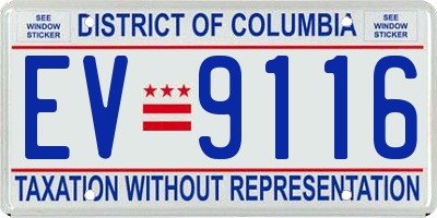 DC license plate EV9116