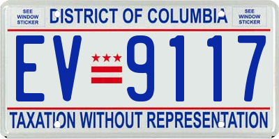 DC license plate EV9117