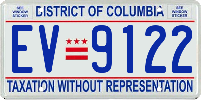 DC license plate EV9122