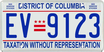 DC license plate EV9123