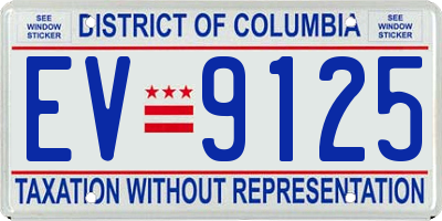 DC license plate EV9125