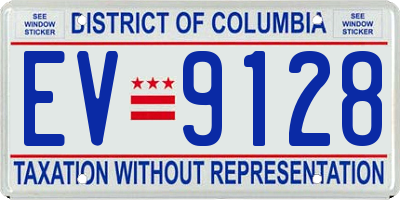DC license plate EV9128