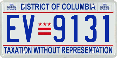 DC license plate EV9131