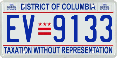 DC license plate EV9133