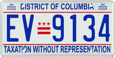 DC license plate EV9134